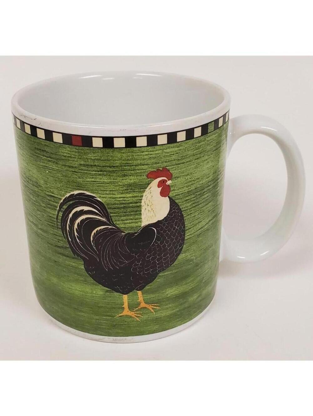 Rooster Mug Warren Kimble Ceramic Coffee Mug 12oz. 1999 Sakura Blue Country Farm